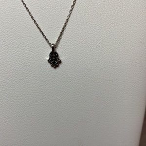 Sterling silver mini Hamsa necklace